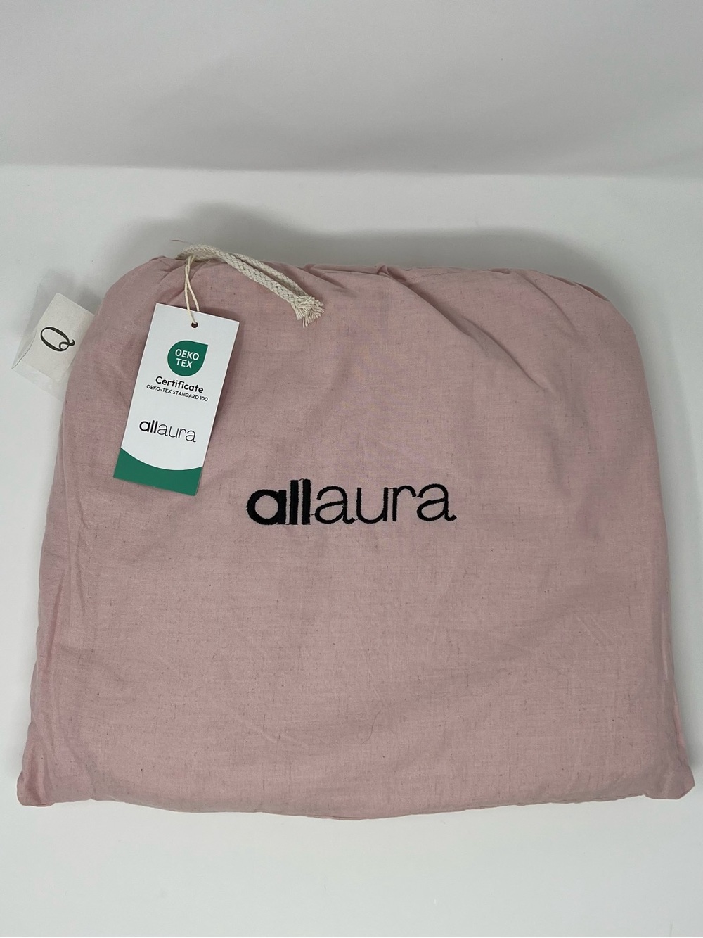 Allaura 100% European Flax Linen Queen Bedding Set Pink OEKO-TEX New